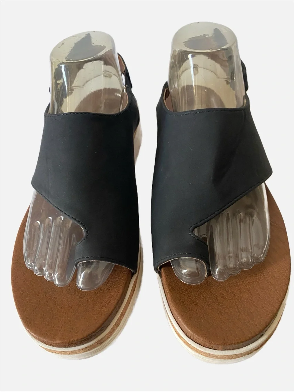 LeatherSport Toe Loop Sandal Adrienne Vittadini Platform Minimalist Asymmetrical
